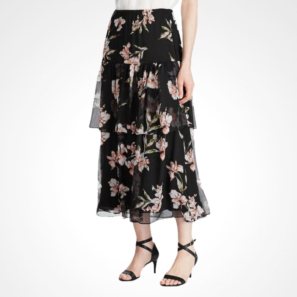 🌸New🌸Ralph Lauren Ruffled Tiered Peasant Skirt S
